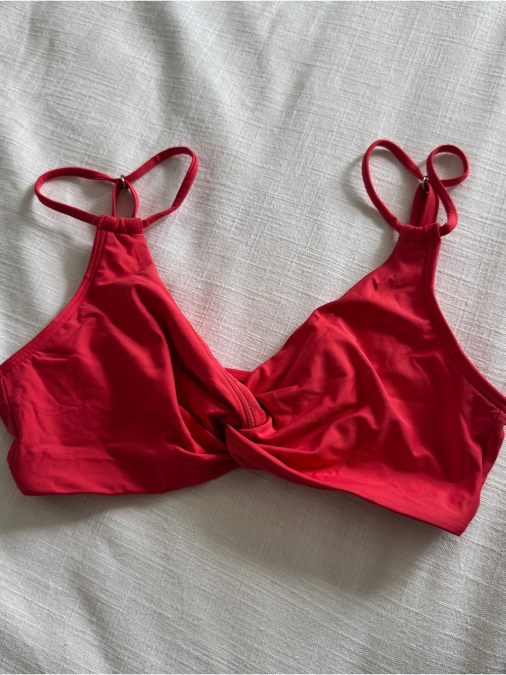 Calvin Klein Red Twist-Front Swim Top
